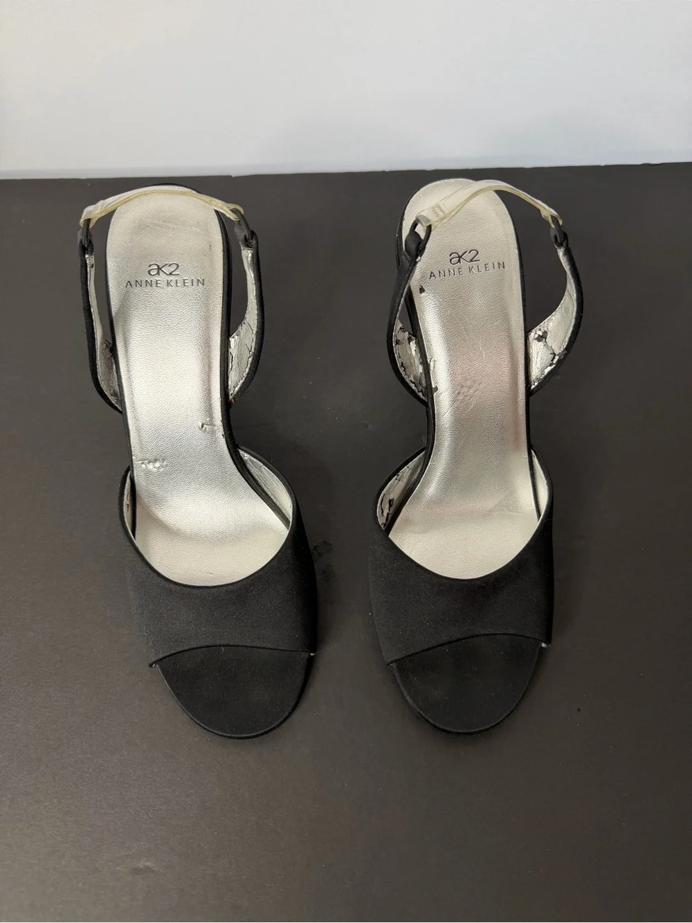 Ann Taylor Black Slingback with Clear Lucite Block Heel